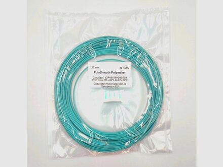 Sample 20 meters - Polysmooth Filament Blue -green Teal 1.75mm Polymaker