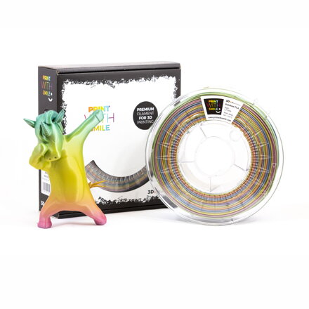 Pla Silk Filament Rainbow 1.75 mm Print with Smile 1kg