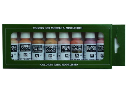 Vallejo Model Color 8 Colors Set 70124 Face & Skin Tones (8)