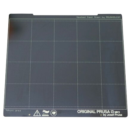Prussa Research steel print plate with smooth double -sided PEI surface