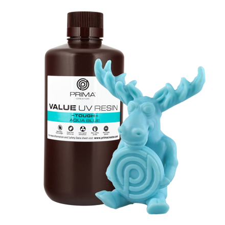 PrimaCreator Výhodná Odolná UV pryskyřice (Jako ABS) - 1 kg - Akva modrá