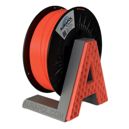 Filament AURAPOL PLA NEON CORAL ČÁSTEČNĚ TRANSPARENTNÍ 1,75 mm 1 kg.