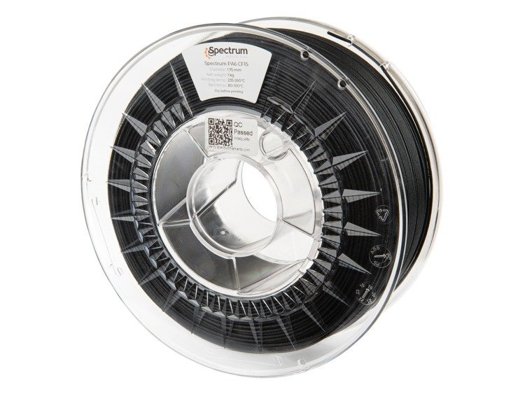 Nylon PA6 + CF15 Black 1.75 mm 750 g Spectrum Nylon PA6 + CF15 Black 1.75 mm 750 g Spectrum