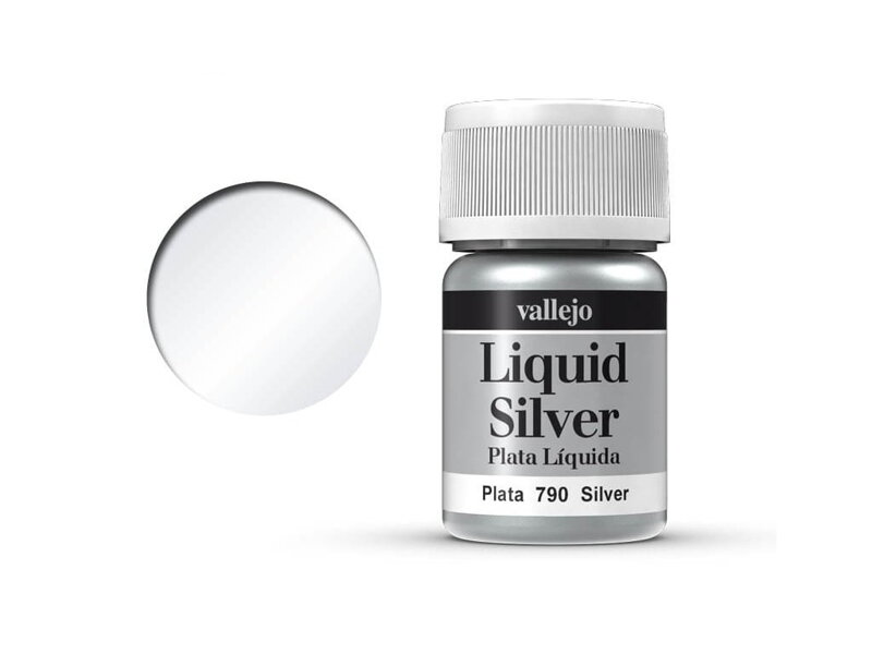 Barva Vallejo Liquid Gold 70790 Silver (Alcohol Based) (35ml)