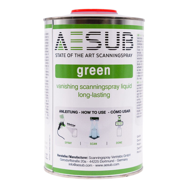 AESUB Green - Skenovací sprej, roztok pro stříkací pistoli - 1000 ml