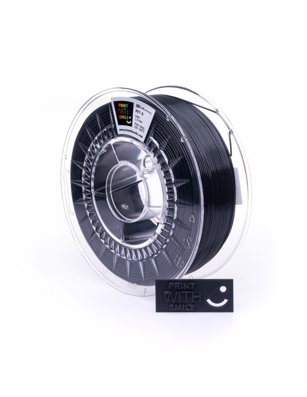 Print With Smile - Pet -G - 1.75 mm - Anthracite - 1 kg Print With Smile - Pet -G - 1.75 mm - Anthracite - 1 kg