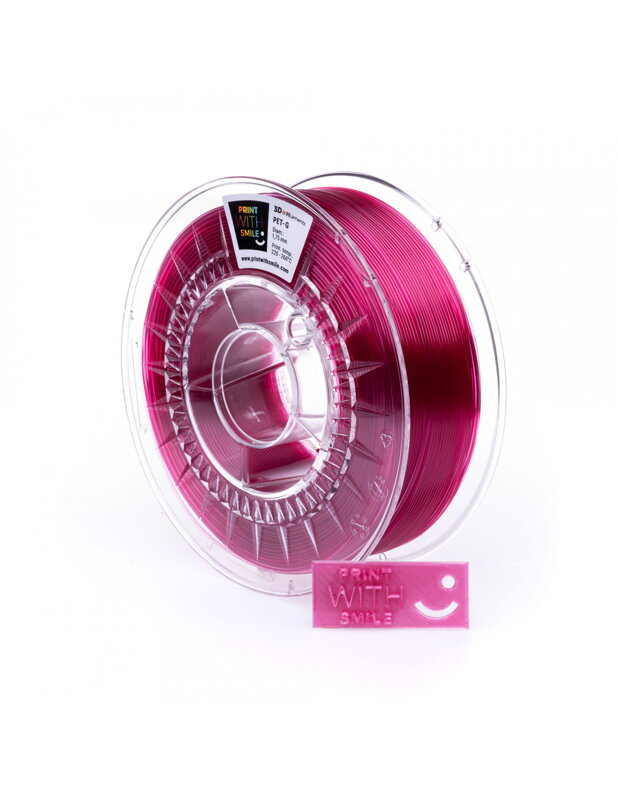 Print with Smile - Pet -G - 1.75 mm - Raspberry Pink - 1 kg Print with Smile - Pet -G - 1.75 mm - Raspberry Pink - 1 kg
