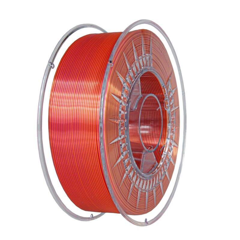 Filament DEVIL DESIGN PLA SILK DUAL PERLEŤOVĚ RŮŽOVÁ + ORANŽOVÁ 1,75 mm 1 kg.